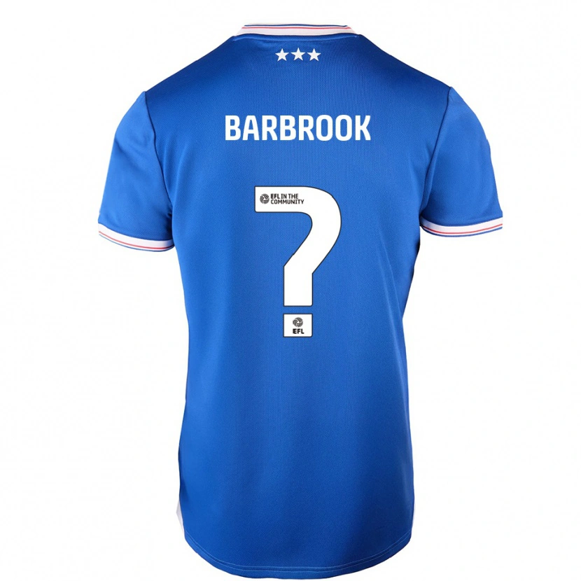 Danxen Børn Harry Barbrook #0 Blå Hvid Hjemmebane Spillertrøjer 2025/26 Trøje T-Shirt