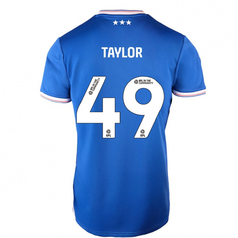 Danxen Børn Tom Taylor #49 Blå Hvid Hjemmebane Spillertrøjer 2025/26 Trøje T-Shirt