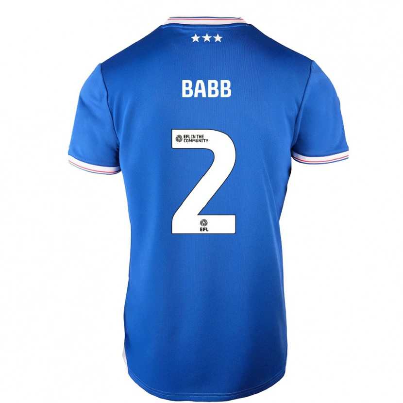 Danxen Børn Daniel Babb #2 Blå Hvid Hjemmebane Spillertrøjer 2025/26 Trøje T-Shirt
