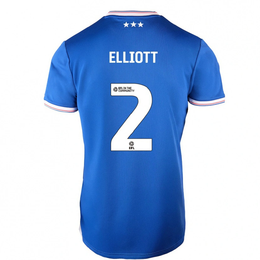 Danxen Børn Leon Elliott #2 Blå Hvid Hjemmebane Spillertrøjer 2025/26 Trøje T-Shirt