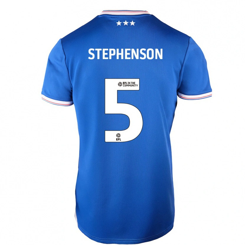 Danxen Børn Sean Stephenson #5 Blå Hvid Hjemmebane Spillertrøjer 2025/26 Trøje T-Shirt