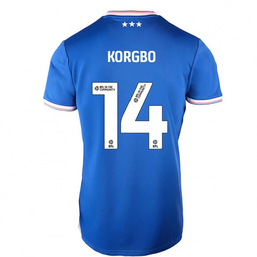 Danxen Børn Kelvin Korgbo #14 Blå Hvid Hjemmebane Spillertrøjer 2025/26 Trøje T-Shirt
