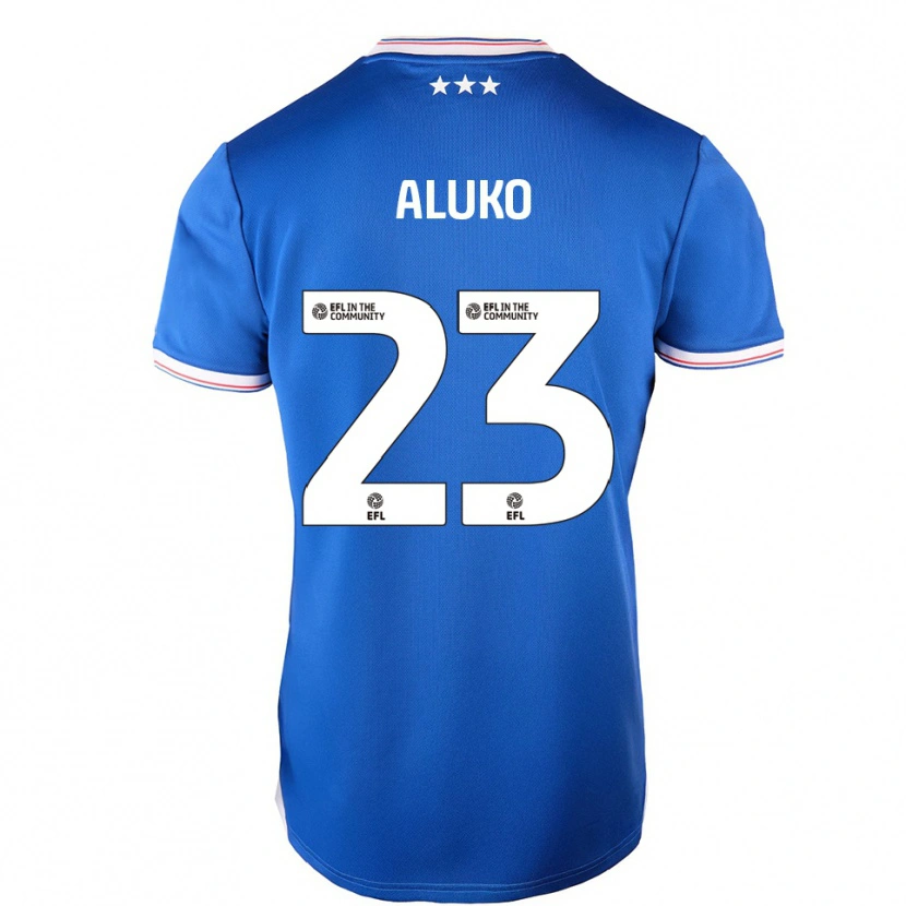 Danxen Børn Sone Aluko #23 Blå Hvid Hjemmebane Spillertrøjer 2025/26 Trøje T-Shirt