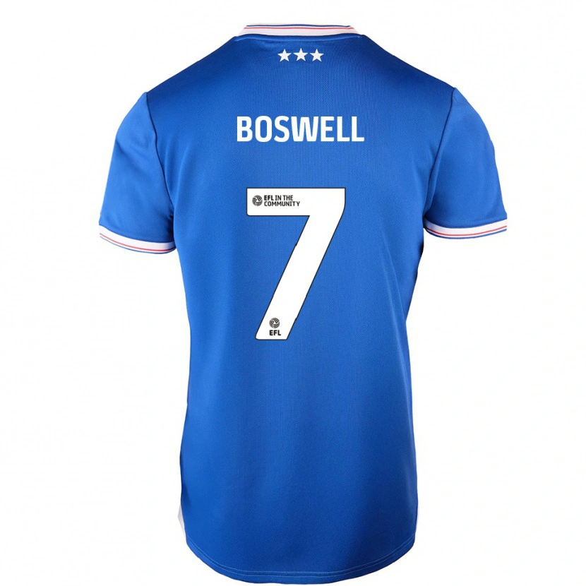 Danxen Børn Ashton Boswell #7 Blå Hvid Hjemmebane Spillertrøjer 2025/26 Trøje T-Shirt