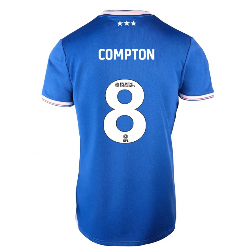 Danxen Børn Charlie Compton #8 Blå Hvid Hjemmebane Spillertrøjer 2025/26 Trøje T-Shirt