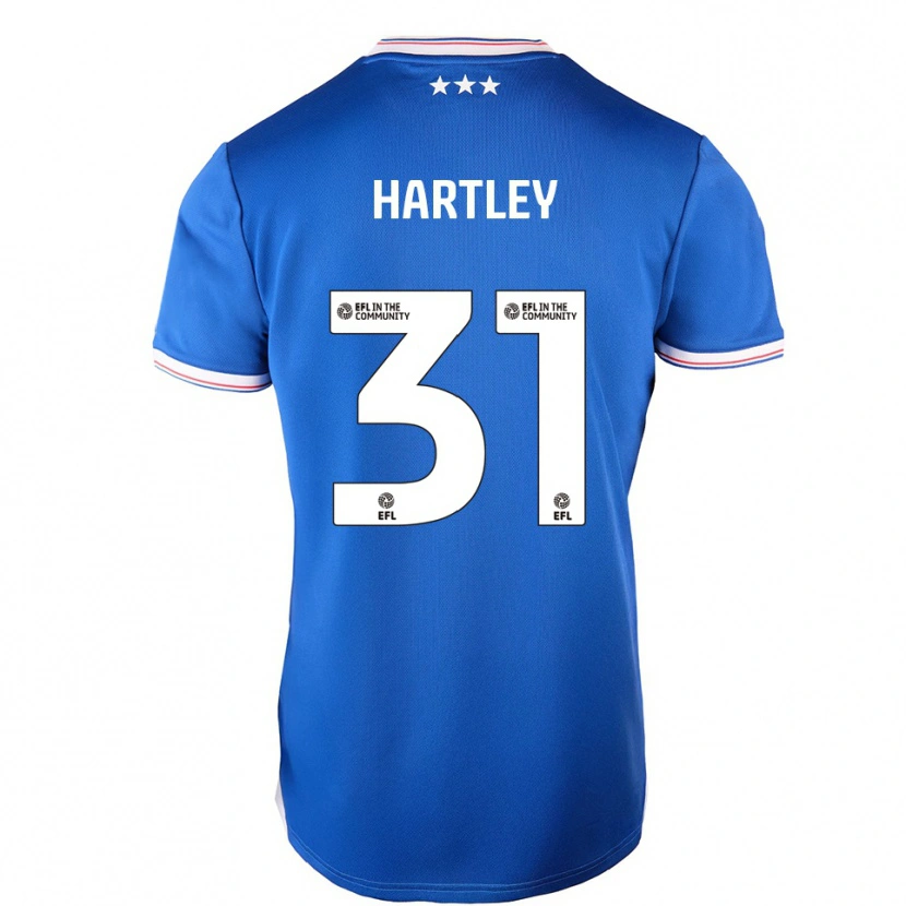 Danxen Børn Laura Hartley #31 Blå Hvid Hjemmebane Spillertrøjer 2025/26 Trøje T-Shirt