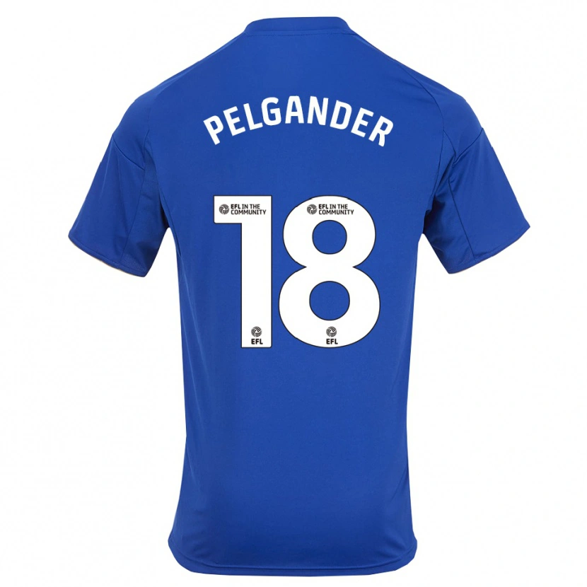 Danxen Børn Emilia Pelgander #18 Blå Guld Hjemmebane Spillertrøjer 2025/26 Trøje T-Shirt