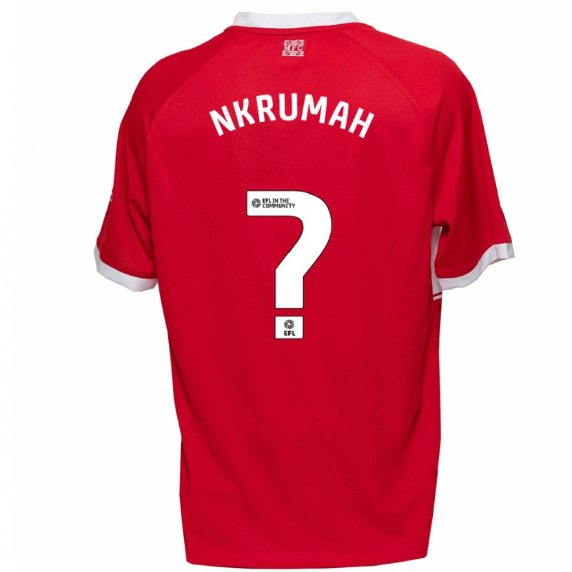 Danxen Børn Daniel Nkrumah #0 Rød Hvid Hjemmebane Spillertrøjer 2025/26 Trøje T-Shirt