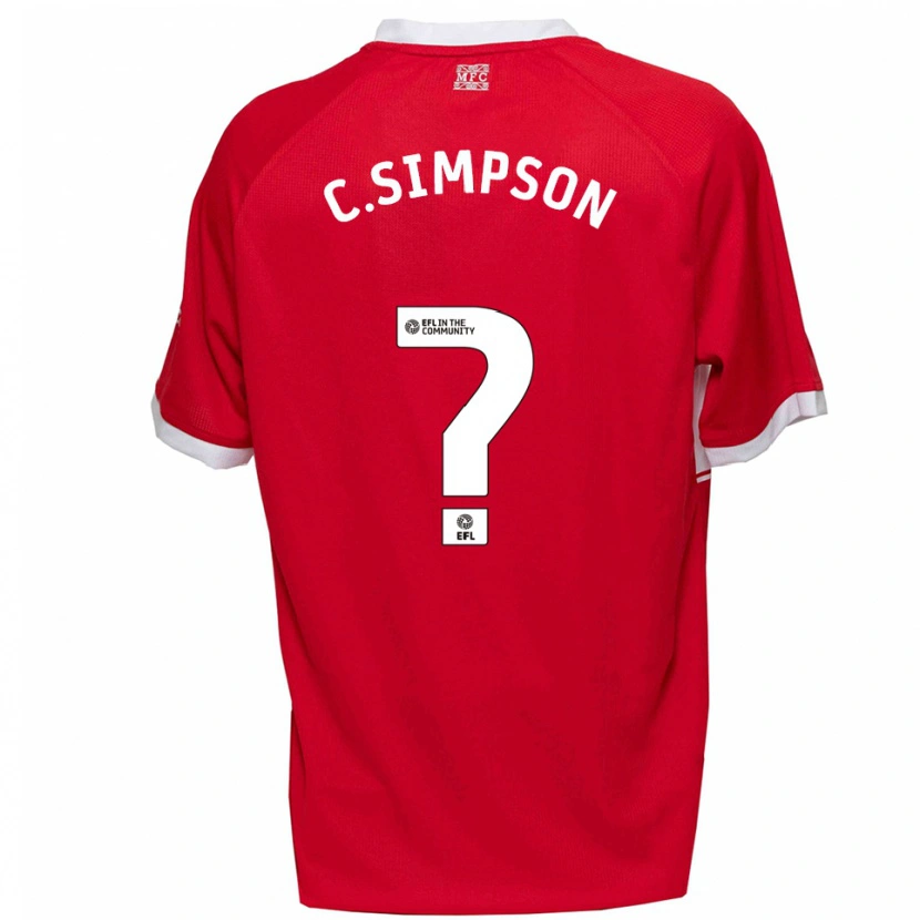 Danxen Børn Cameron Simpson #0 Rød Hvid Hjemmebane Spillertrøjer 2025/26 Trøje T-Shirt