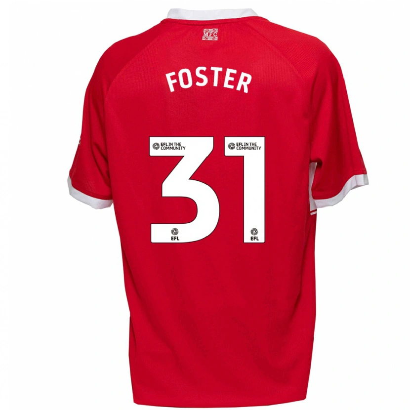 Danxen Børn Owen Foster #31 Rød Hvid Hjemmebane Spillertrøjer 2025/26 Trøje T-Shirt