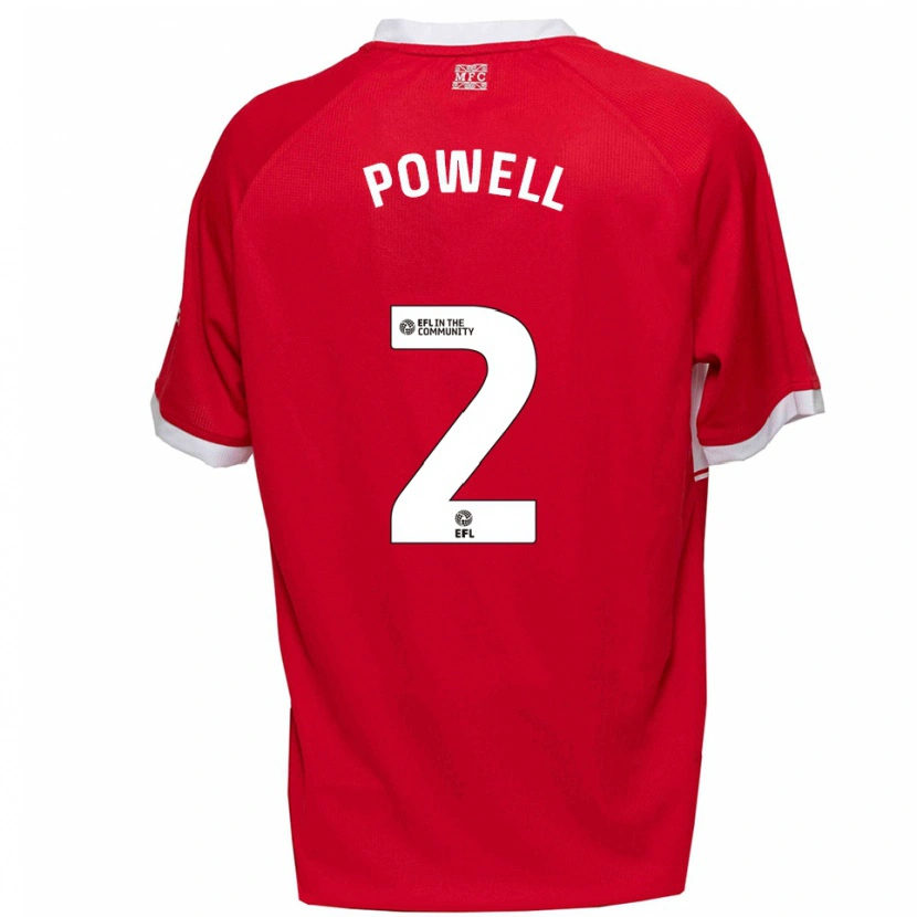 Danxen Børn Rio Patterson-Powell #2 Rød Hvid Hjemmebane Spillertrøjer 2025/26 Trøje T-Shirt