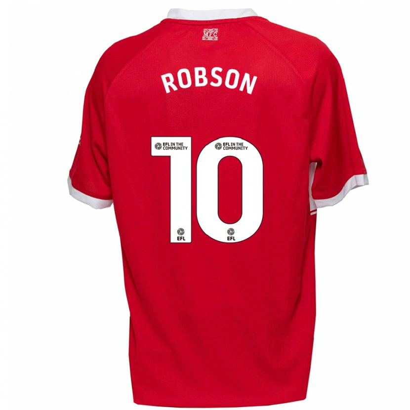 Danxen Børn Lauren Robson #10 Rød Hvid Hjemmebane Spillertrøjer 2025/26 Trøje T-Shirt