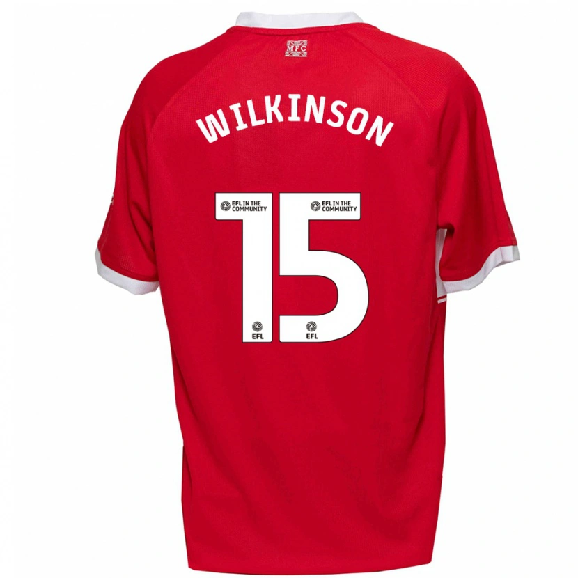 Danxen Børn Sharna Wilkinson #15 Rød Hvid Hjemmebane Spillertrøjer 2025/26 Trøje T-Shirt