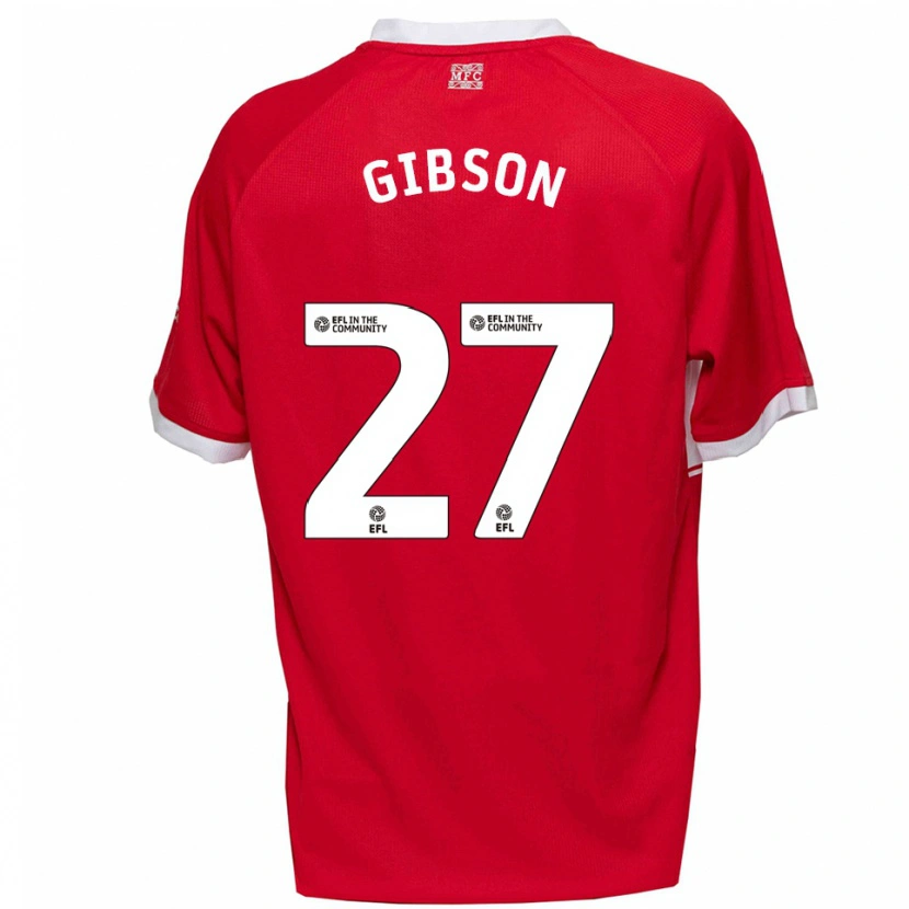 Danxen Børn Georgia Gibson #27 Rød Hvid Hjemmebane Spillertrøjer 2025/26 Trøje T-Shirt