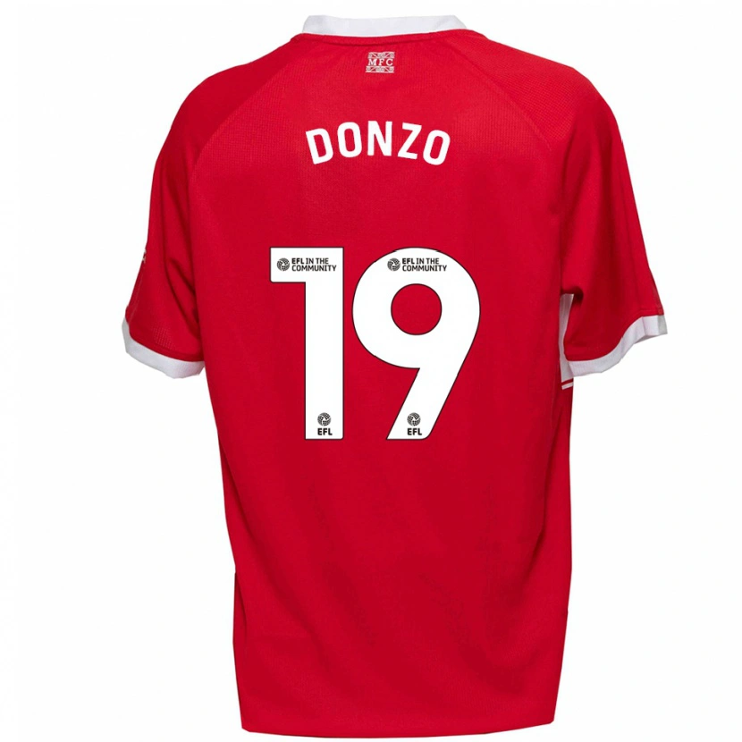 Danxen Børn Jolie Donzo #19 Rød Hvid Hjemmebane Spillertrøjer 2025/26 Trøje T-Shirt