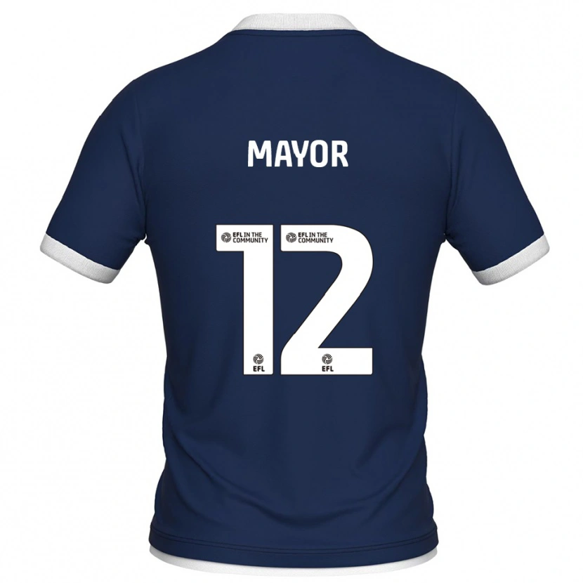 Danxen Børn Adam Mayor #12 Marine Hvid Hjemmebane Spillertrøjer 2025/26 Trøje T-Shirt