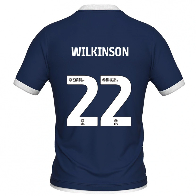 Danxen Børn Chloe Wilkinson #22 Marine Hvid Hjemmebane Spillertrøjer 2025/26 Trøje T-Shirt