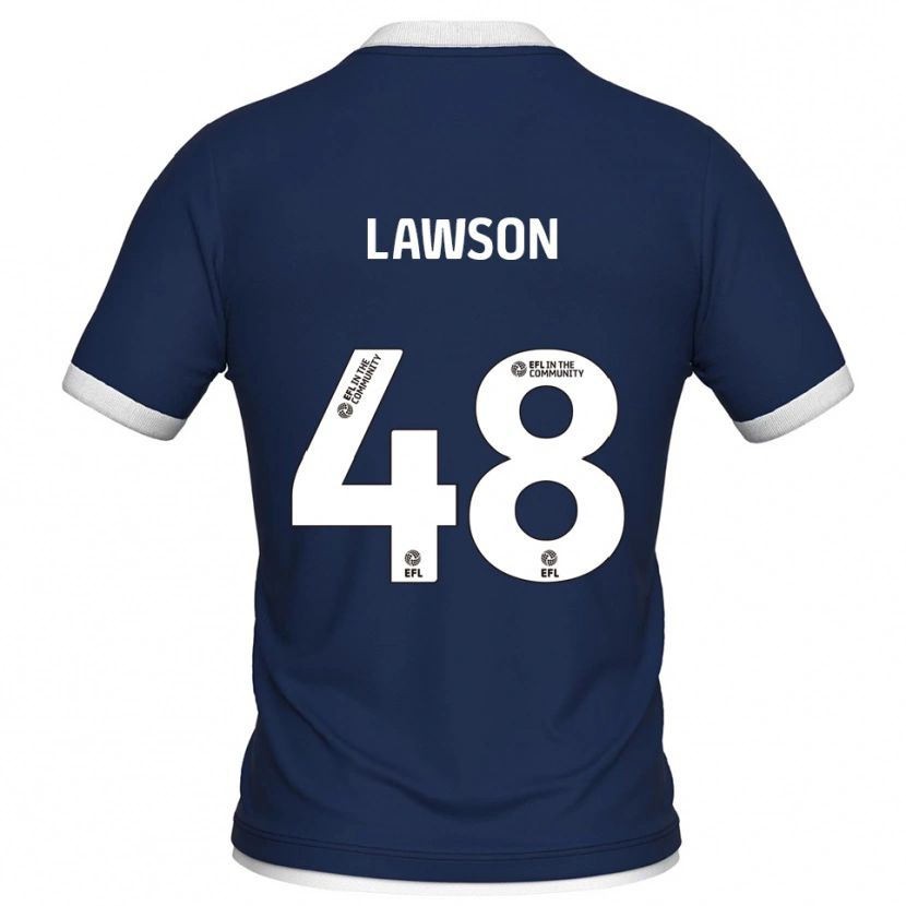 Danxen Børn Sha'mar Lawson #48 Marine Hvid Hjemmebane Spillertrøjer 2025/26 Trøje T-Shirt