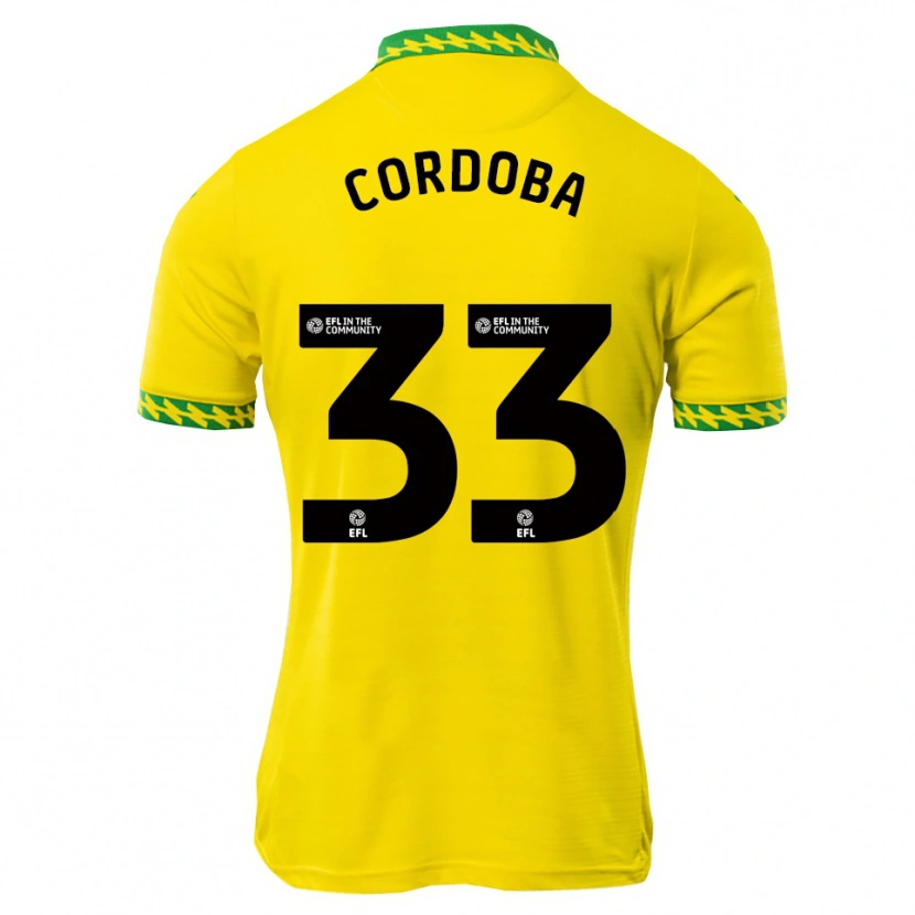 Danxen Børn José Córdoba #33 Hvid Grøn Hjemmebane Spillertrøjer 2025/26 Trøje T-Shirt
