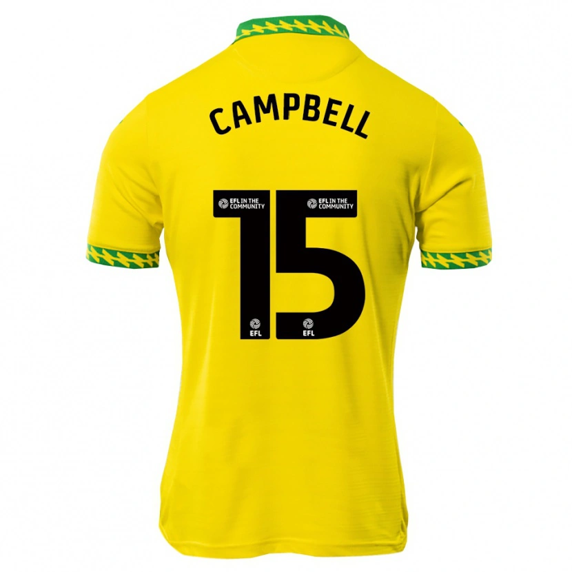 Danxen Børn Brandon Campbell #15 Hvid Grøn Hjemmebane Spillertrøjer 2025/26 Trøje T-Shirt
