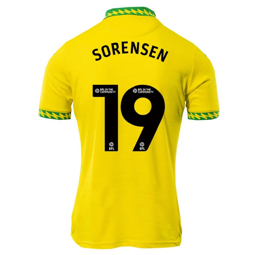 Danxen Børn Jacob Lungi Sørensen #19 Hvid Grøn Hjemmebane Spillertrøjer 2025/26 Trøje T-Shirt