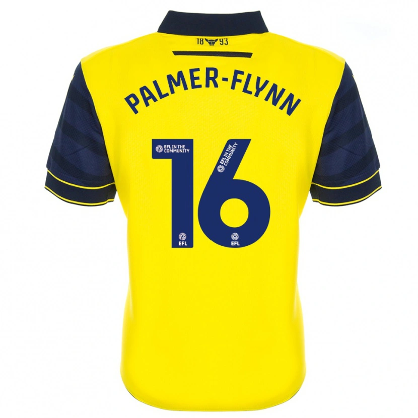 Danxen Børn Callum Palmer-Flynn #16 Gul Marine Hjemmebane Spillertrøjer 2025/26 Trøje T-Shirt