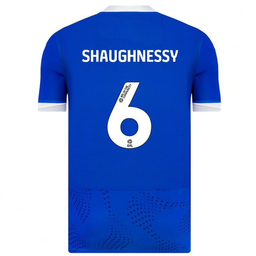 Danxen Børn Conor Shaughnessy #6 Blå Hvid Hjemmebane Spillertrøjer 2025/26 Trøje T-Shirt