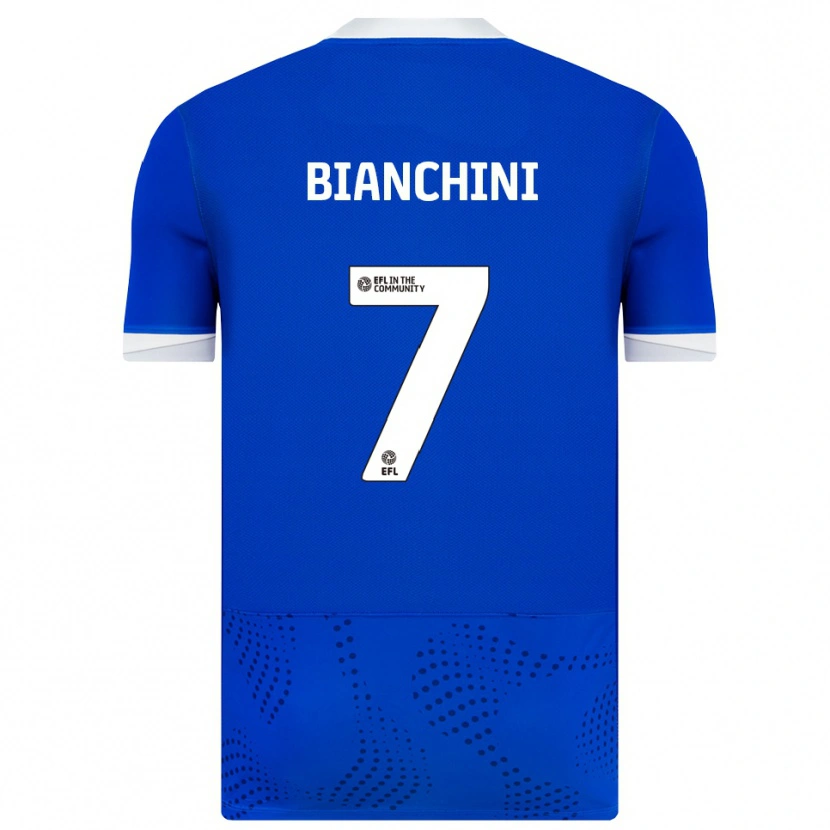 Danxen Børn Florian Bianchini #7 Blå Hvid Hjemmebane Spillertrøjer 2025/26 Trøje T-Shirt