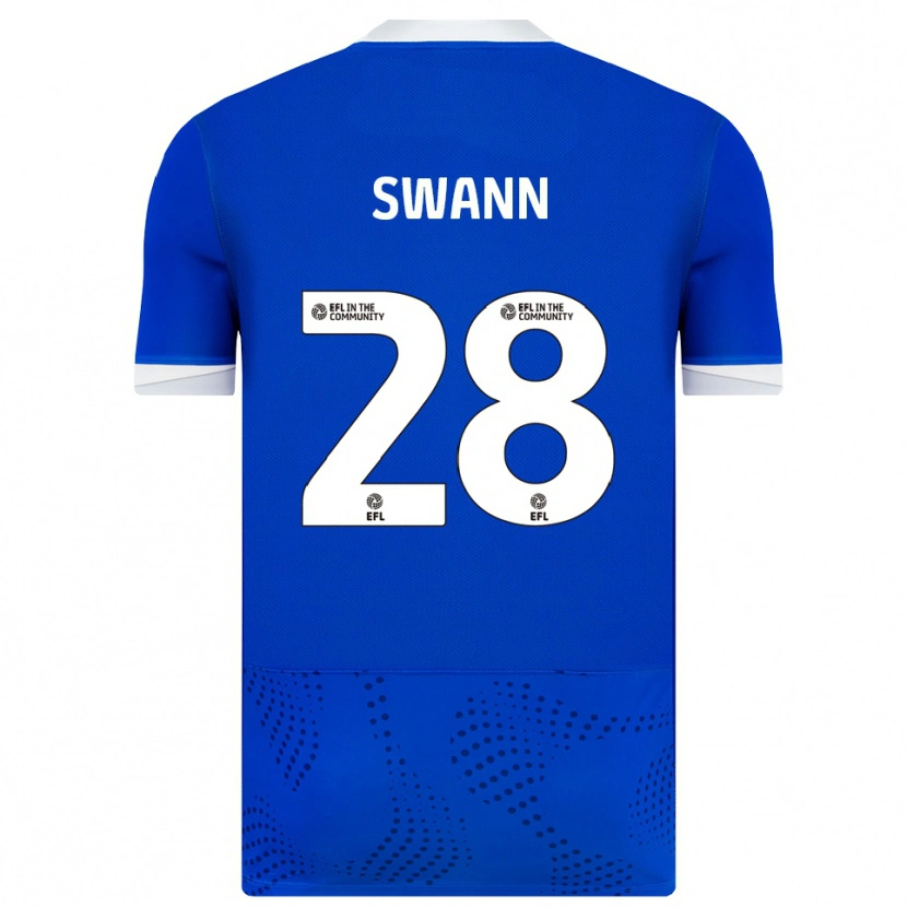 Danxen Børn Reuben Swann #28 Blå Hvid Hjemmebane Spillertrøjer 2025/26 Trøje T-Shirt