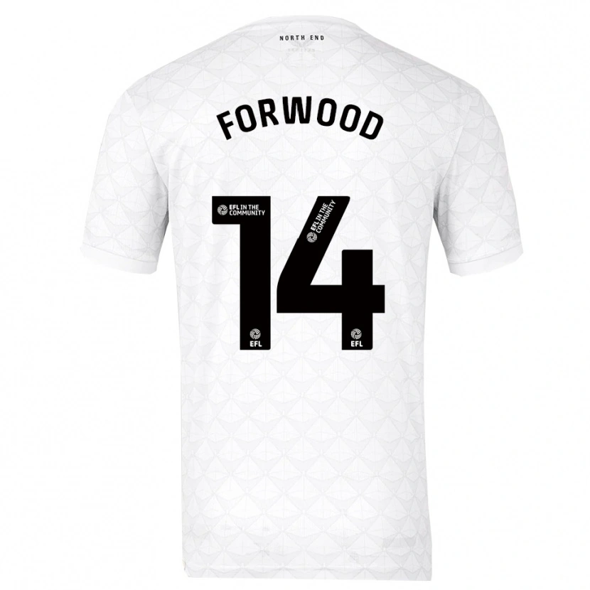 Danxen Børn Charlie Forwood #14 Hvid Rød Hjemmebane Spillertrøjer 2025/26 Trøje T-Shirt