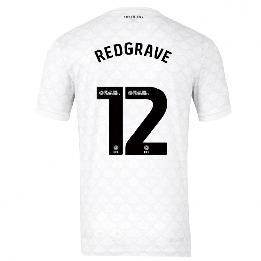 Danxen Børn Jodie Redgrave #12 Hvid Rød Hjemmebane Spillertrøjer 2025/26 Trøje T-Shirt