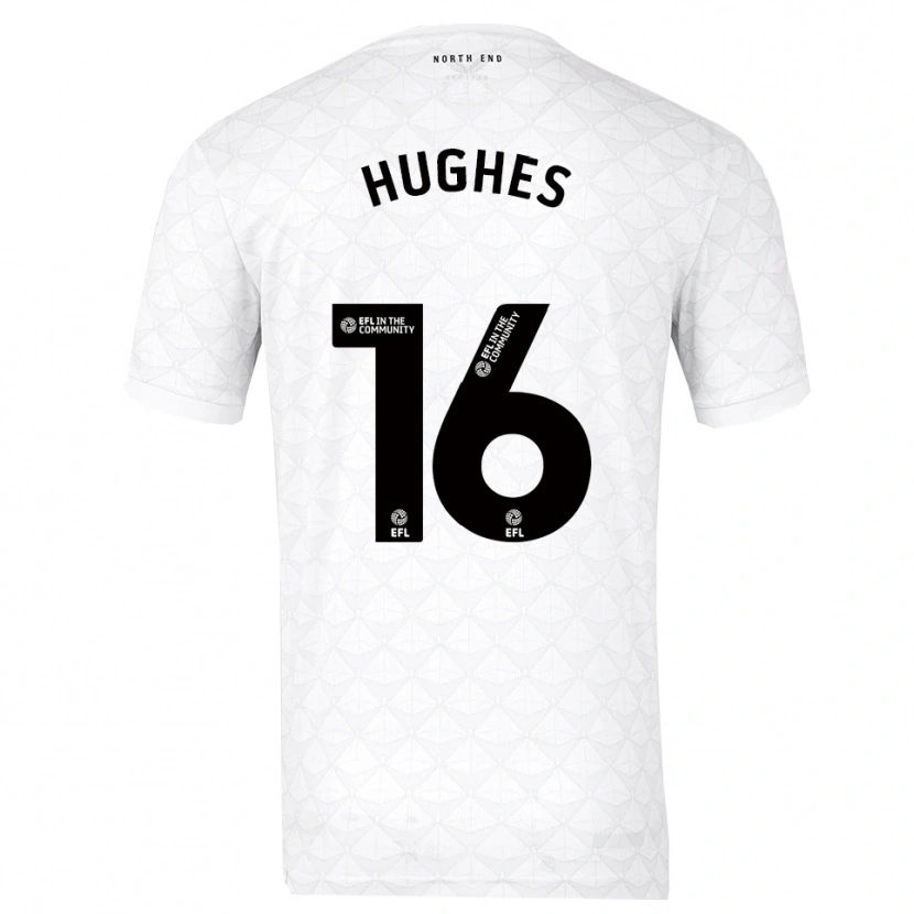 Danxen Børn Andrew Hughes #16 Hvid Rød Hjemmebane Spillertrøjer 2025/26 Trøje T-Shirt