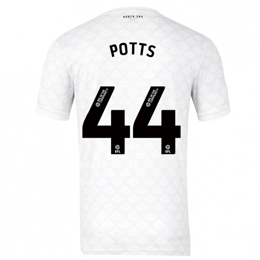 Danxen Børn Brad Potts #44 Hvid Rød Hjemmebane Spillertrøjer 2025/26 Trøje T-Shirt