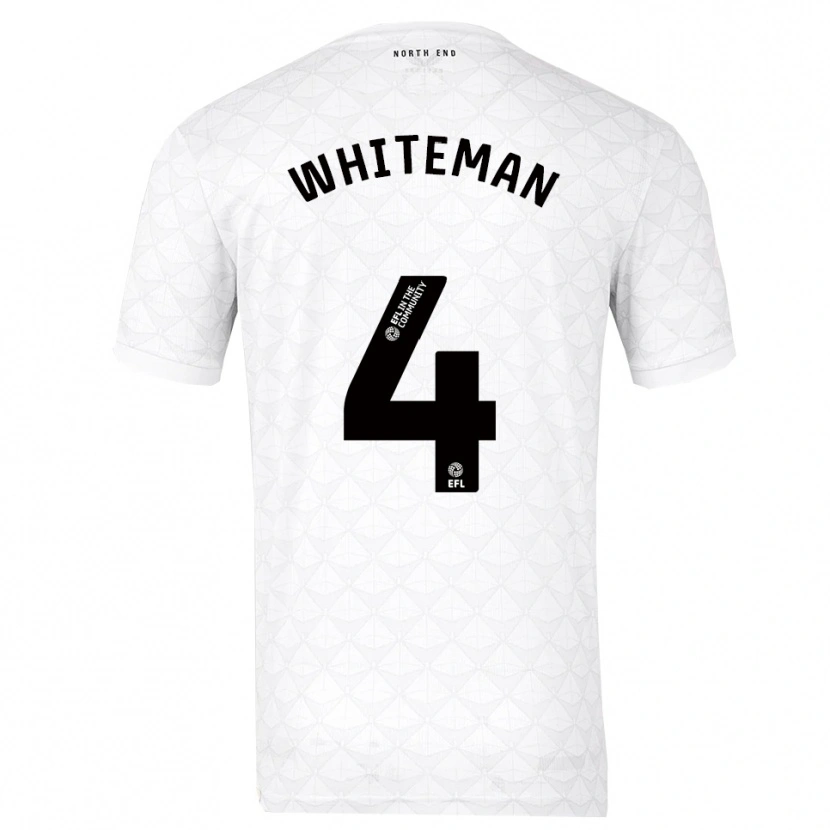Danxen Børn Ben Whiteman #4 Hvid Rød Hjemmebane Spillertrøjer 2025/26 Trøje T-Shirt