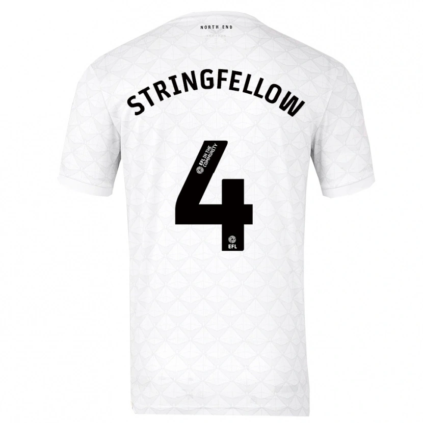 Danxen Børn Harry Stringfellow #4 Hvid Rød Hjemmebane Spillertrøjer 2025/26 Trøje T-Shirt