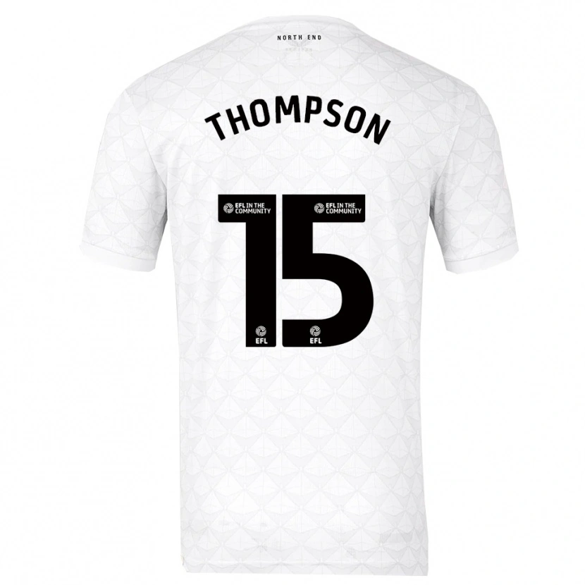 Danxen Børn Jordan Thompson #15 Hvid Rød Hjemmebane Spillertrøjer 2025/26 Trøje T-Shirt