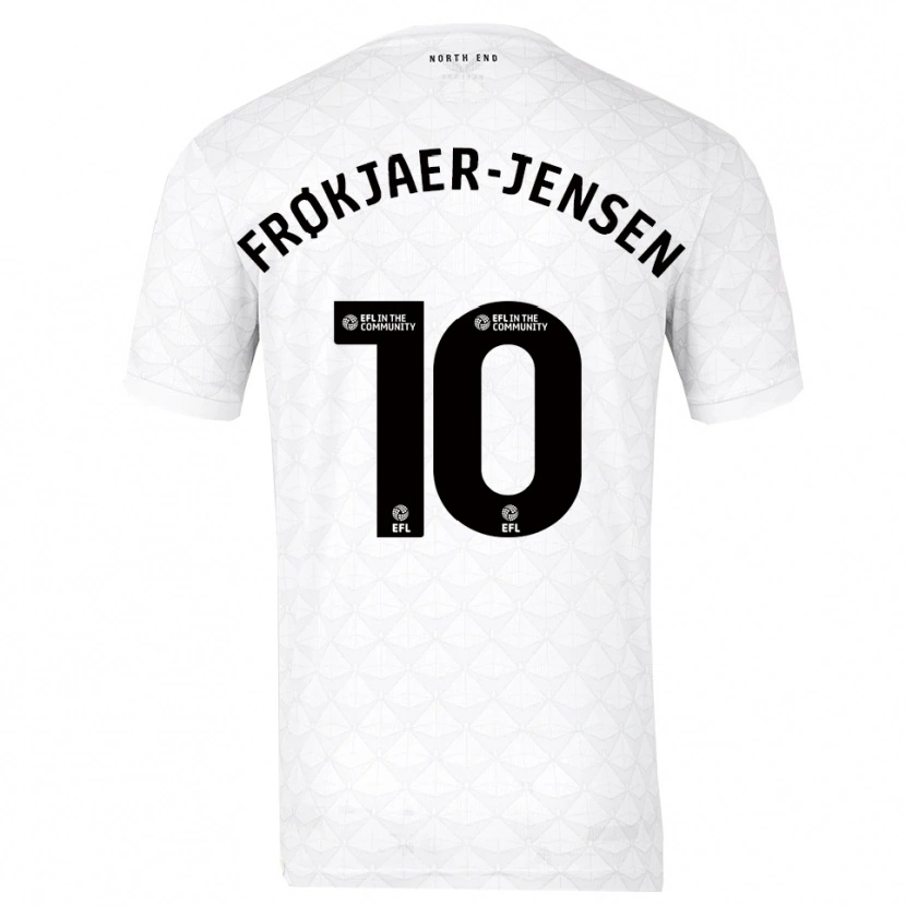 Danxen Børn Mads Frøkjaer-Jensen #10 Hvid Rød Hjemmebane Spillertrøjer 2025/26 Trøje T-Shirt