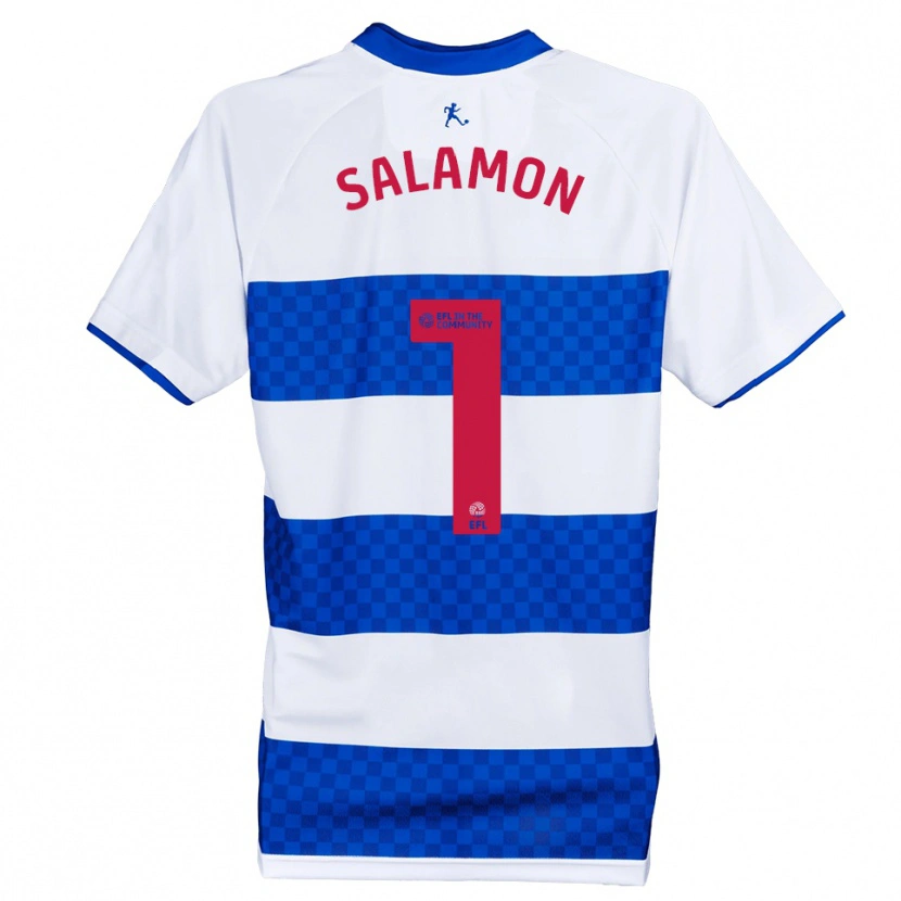 Danxen Børn Matteo Salamon #1 Blå Hvid Hjemmebane Spillertrøjer 2025/26 Trøje T-Shirt