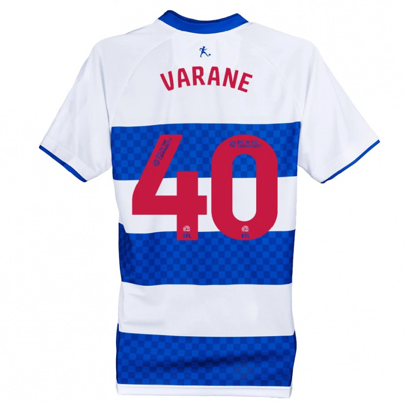 Danxen Børn Jonathan Varane #40 Blå Hvid Hjemmebane Spillertrøjer 2025/26 Trøje T-Shirt