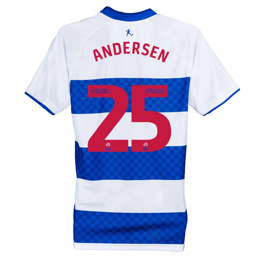 Danxen Børn Lucas Andersen #25 Blå Hvid Hjemmebane Spillertrøjer 2025/26 Trøje T-Shirt