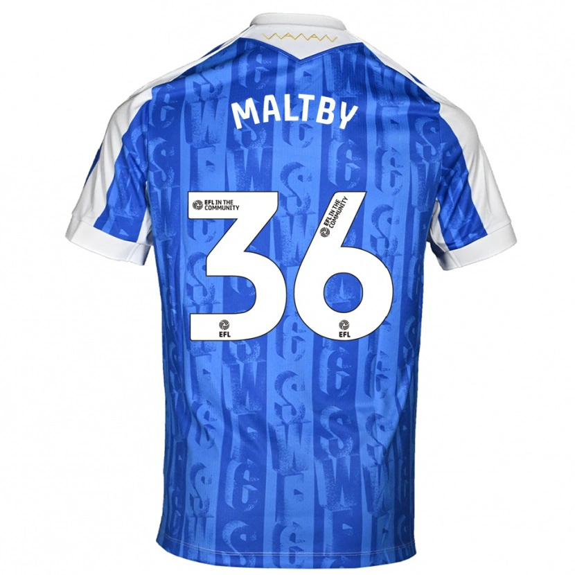 Danxen Børn Mackenzie Maltby #36 Blå Hvid Hjemmebane Spillertrøjer 2025/26 Trøje T-Shirt