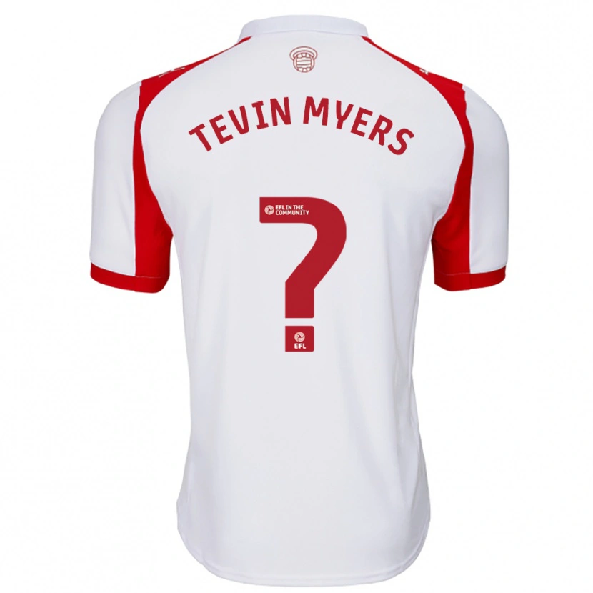 Danxen Børn Tevin Myers #0 Hvid Rød Hjemmebane Spillertrøjer 2025/26 Trøje T-Shirt