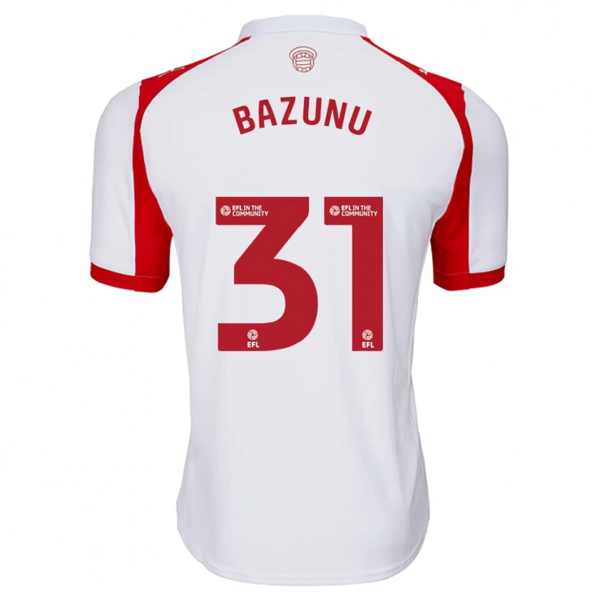 Danxen Børn Gavin Bazunu #31 Hvid Rød Hjemmebane Spillertrøjer 2025/26 Trøje T-Shirt
