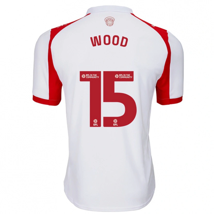Danxen Børn Nathan Wood #15 Hvid Rød Hjemmebane Spillertrøjer 2025/26 Trøje T-Shirt