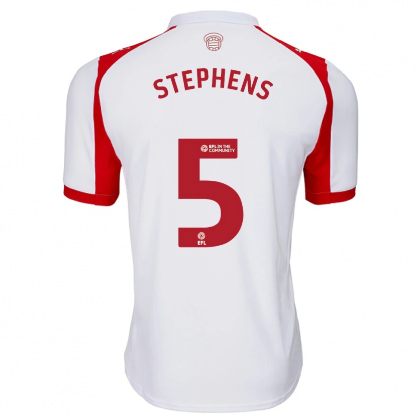 Danxen Børn Jack Stephens #5 Hvid Rød Hjemmebane Spillertrøjer 2025/26 Trøje T-Shirt