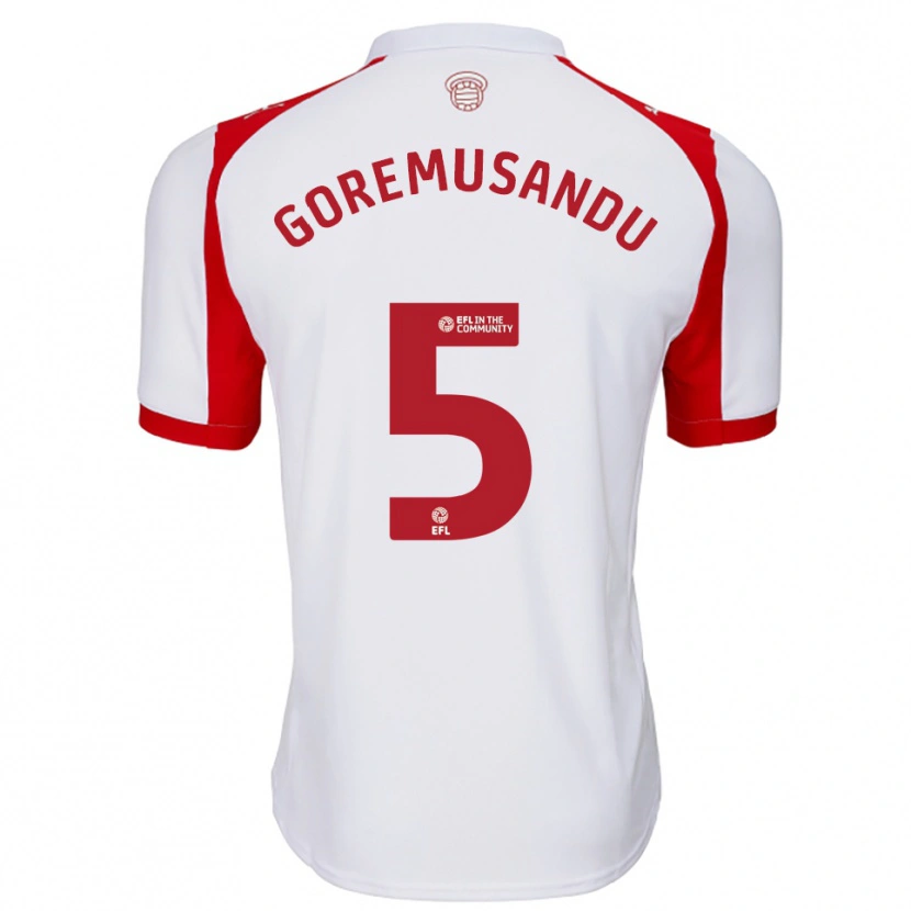 Danxen Børn Tino Goremusandu #5 Hvid Rød Hjemmebane Spillertrøjer 2025/26 Trøje T-Shirt