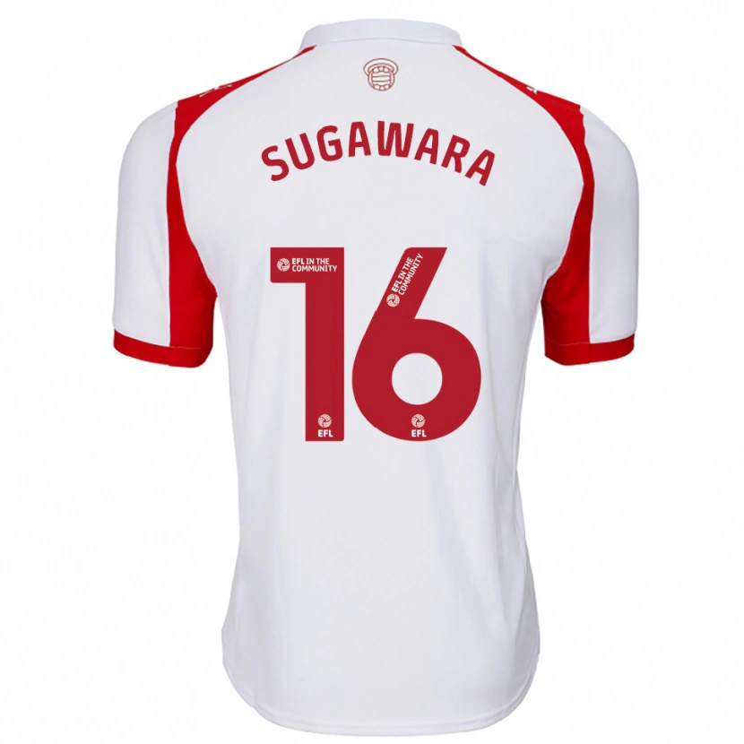 Danxen Børn Yukinari Sugawara #16 Hvid Rød Hjemmebane Spillertrøjer 2025/26 Trøje T-Shirt