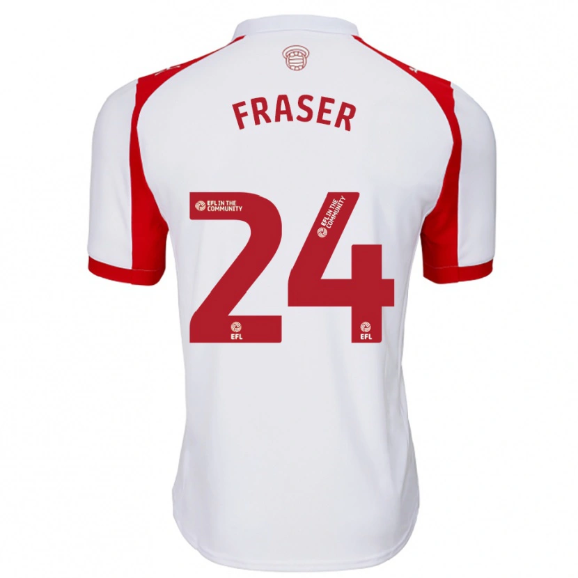 Danxen Børn Ryan Fraser #24 Hvid Rød Hjemmebane Spillertrøjer 2025/26 Trøje T-Shirt