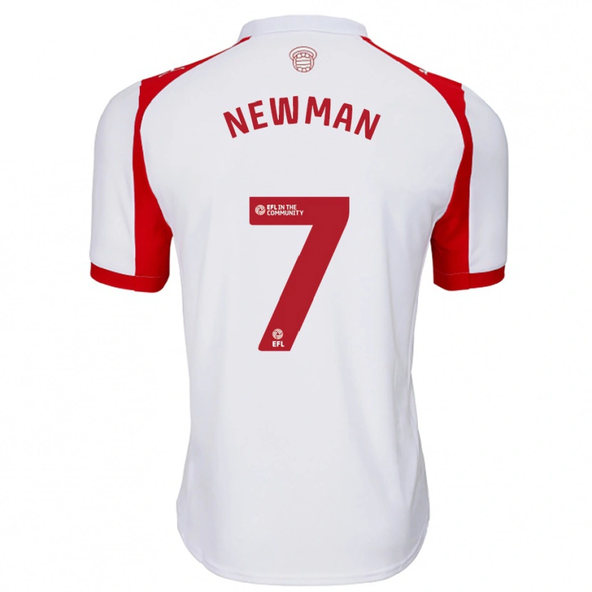 Danxen Børn Oli Newman #7 Hvid Rød Hjemmebane Spillertrøjer 2025/26 Trøje T-Shirt