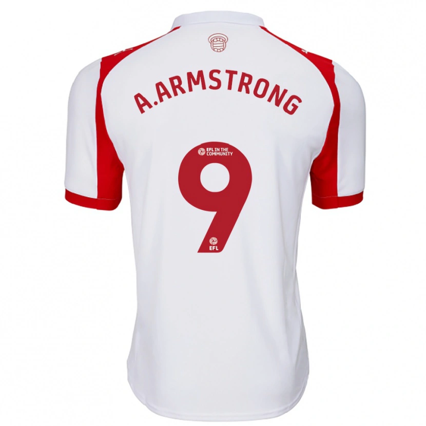 Danxen Børn Adam Armstrong #9 Hvid Rød Hjemmebane Spillertrøjer 2025/26 Trøje T-Shirt